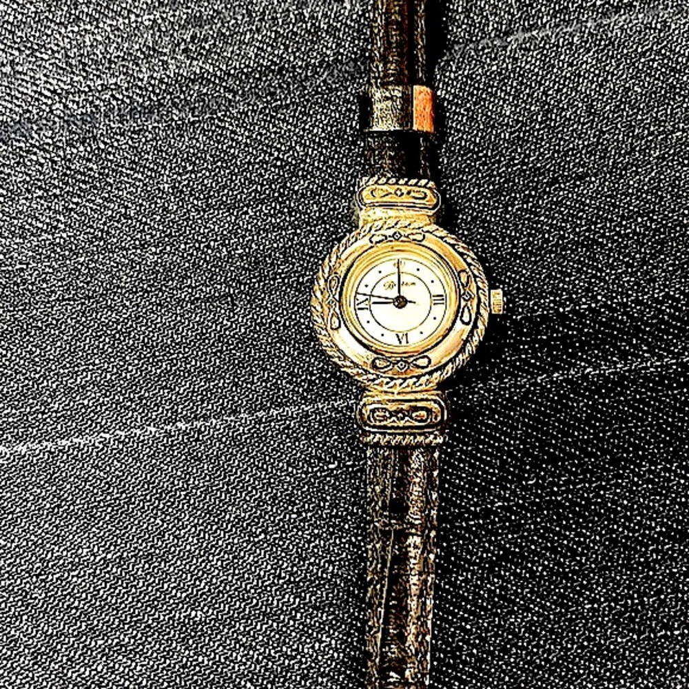 Women’s Brighton Silver Reversible Black/Brown Watch “Cody”